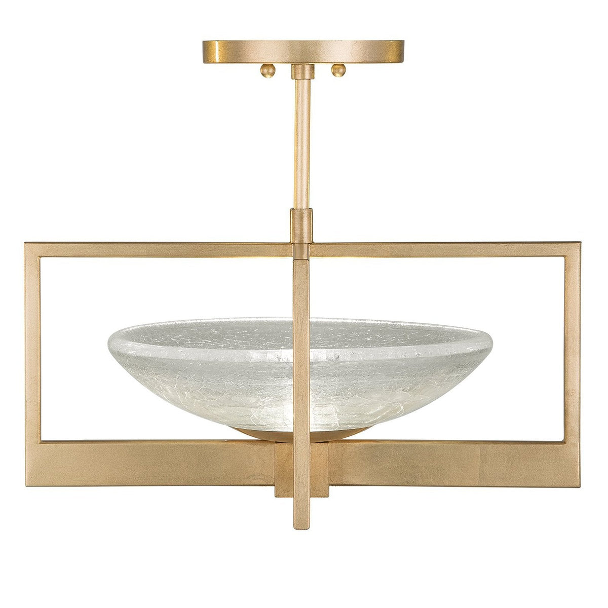 Oracle Glass Leaf-Finish Semi-Flush Ceiling Light