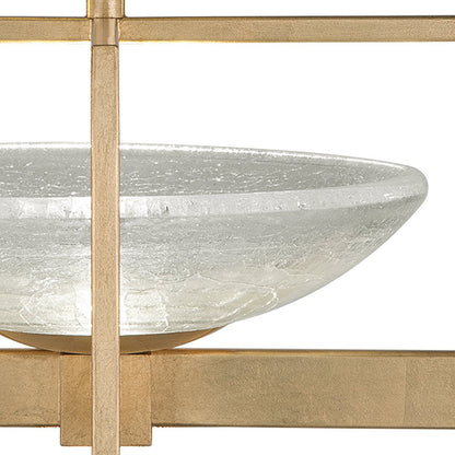Oracle Glass Leaf-Finish Semi-Flush Ceiling Light