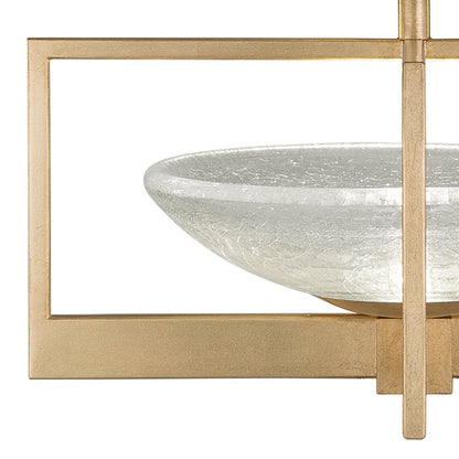 Oracle Glass Leaf-Finish Semi-Flush Ceiling Light
