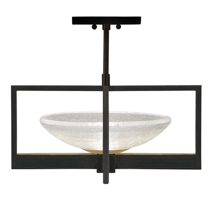 Oracle Glass Leaf-Finish Semi-Flush Ceiling Light