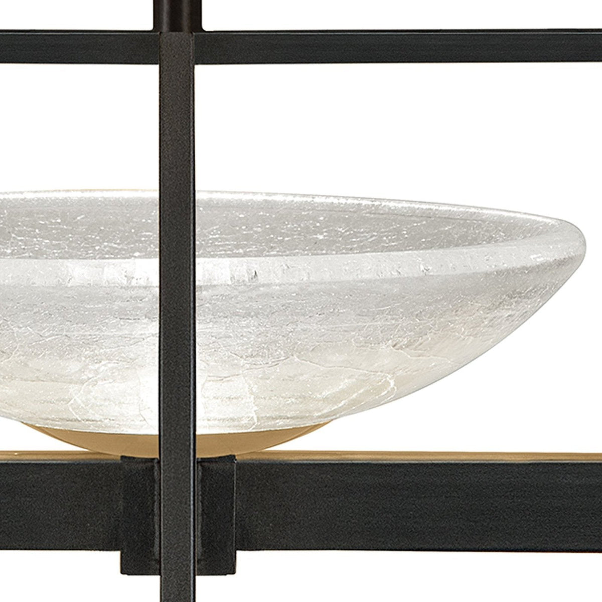 Oracle Glass Leaf-Finish Semi-Flush Ceiling Light