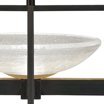 Oracle Glass Leaf-Finish Semi-Flush Ceiling Light
