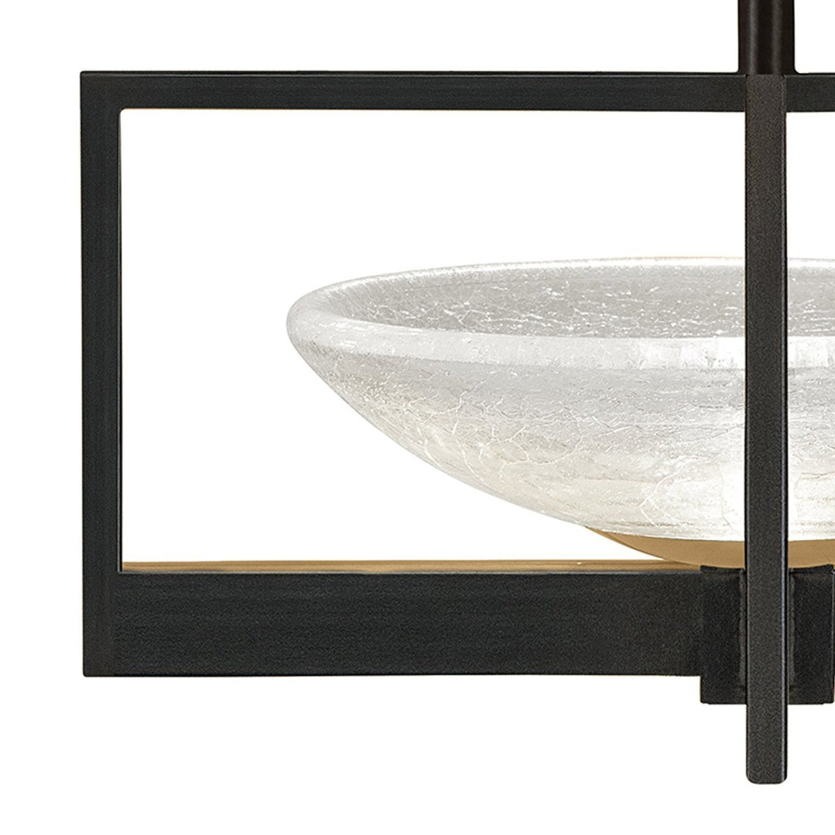 Oracle Glass Leaf-Finish Semi-Flush Ceiling Light