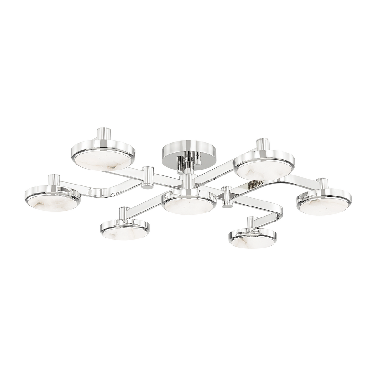 Organic Pattern Seven-Light Semi-Flush Ceiling Light