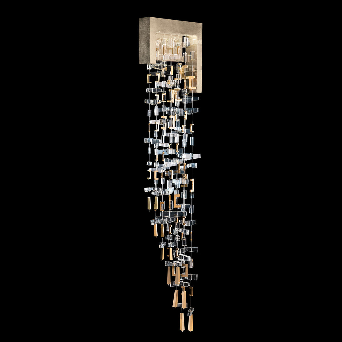 Orthogonal Crystal Brass LED Wall Sconce