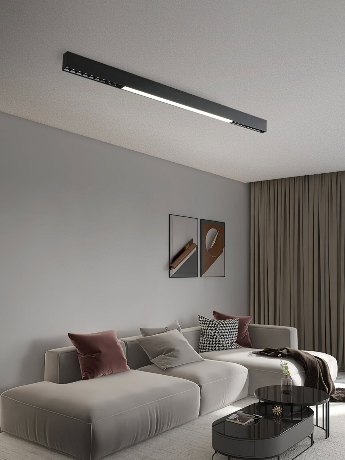Orvex Black White Linear LED Suspension