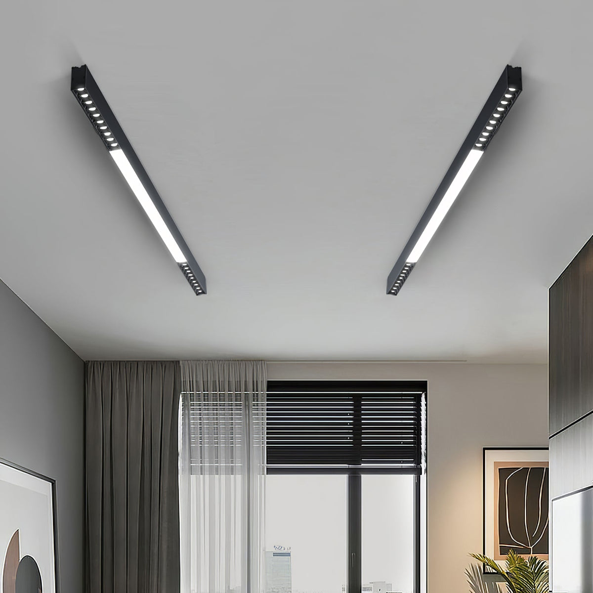 Orvex Black White Linear LED Suspension