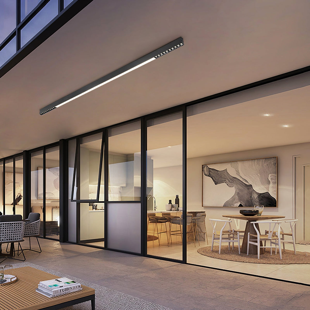 Orvex Black White Linear LED Suspension