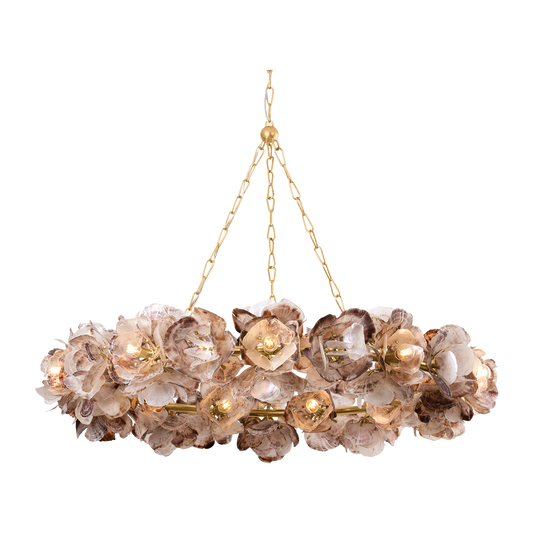 Oyster Shell Floral Gold Ring Chandelier