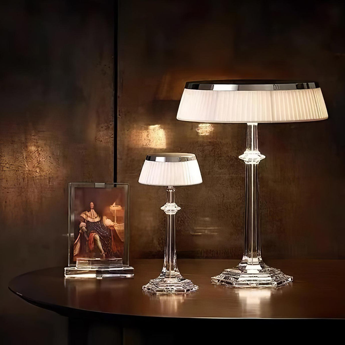 Palaiscurve Chrome Glass Table Lamp