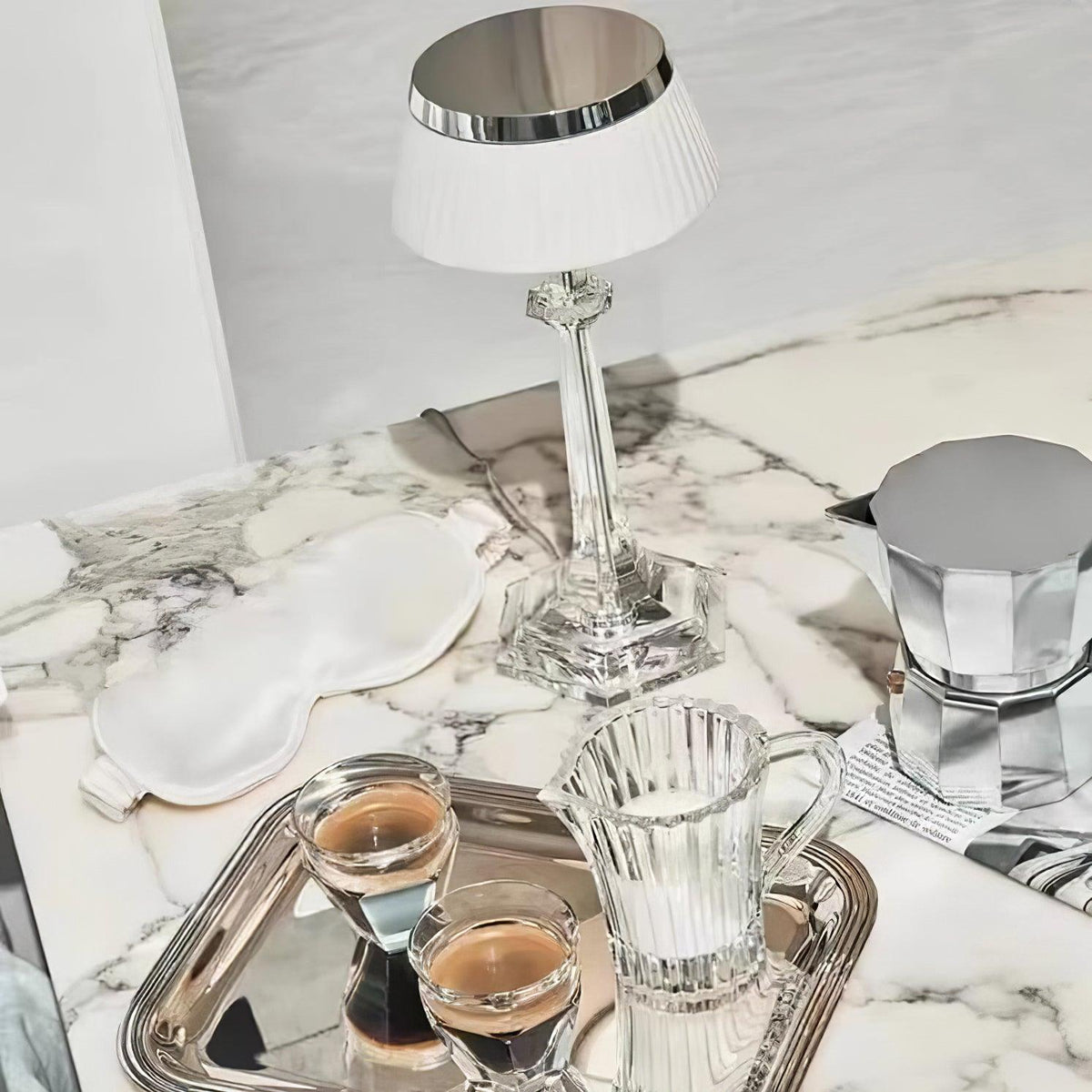 Palaiscurve Chrome Glass Table Lamp