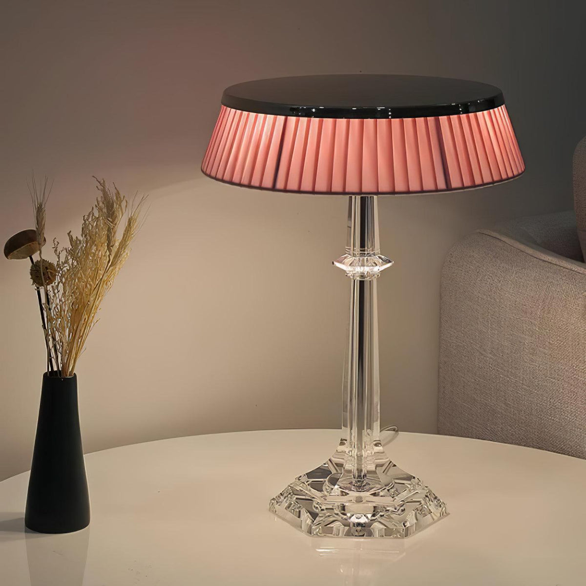 Palaiscurve Chrome Glass Table Lamp