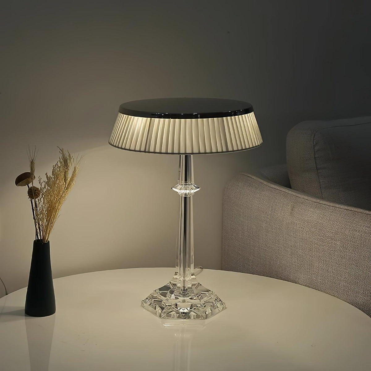 Palaiscurve Chrome Glass Table Lamp