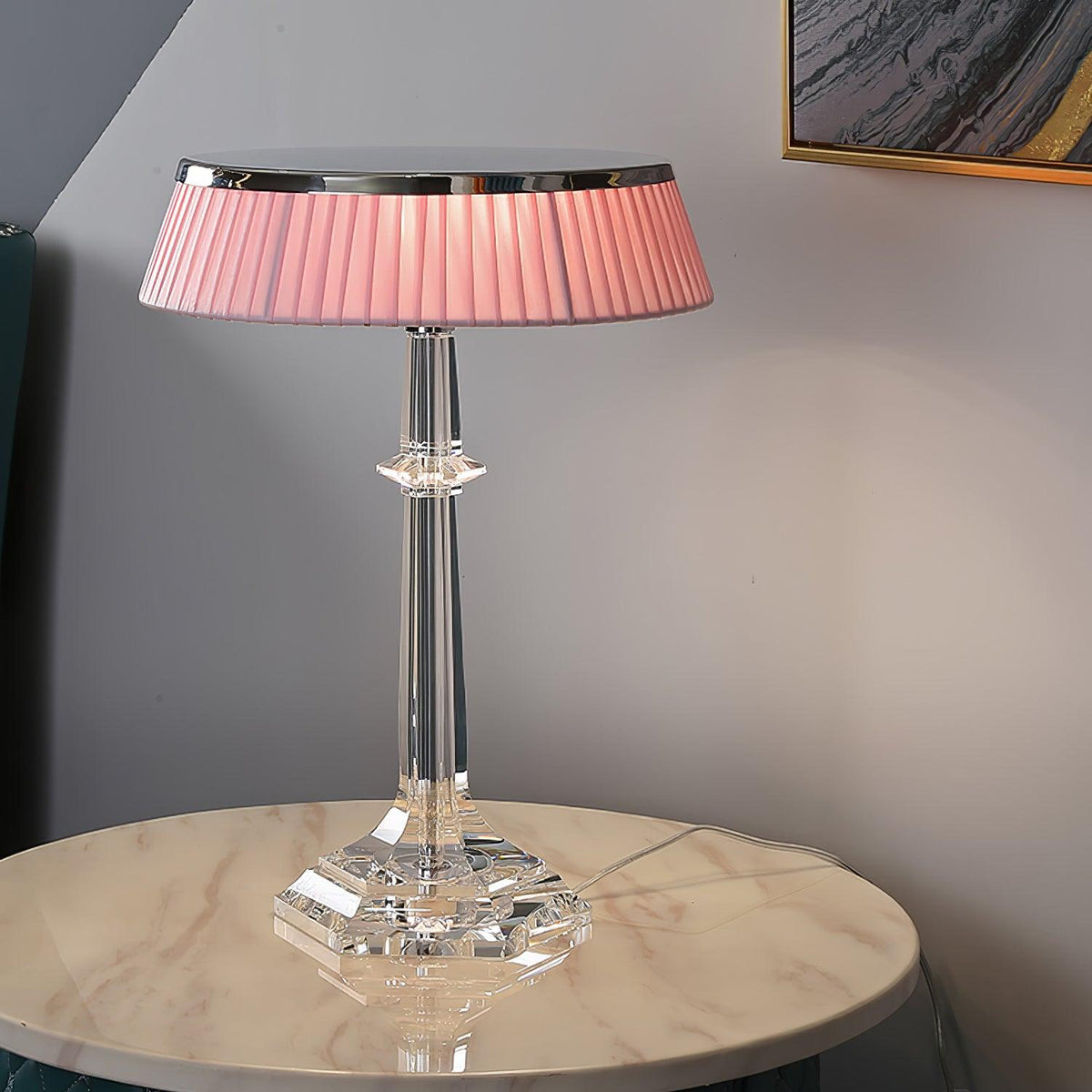 Palaiscurve Chrome Glass Table Lamp