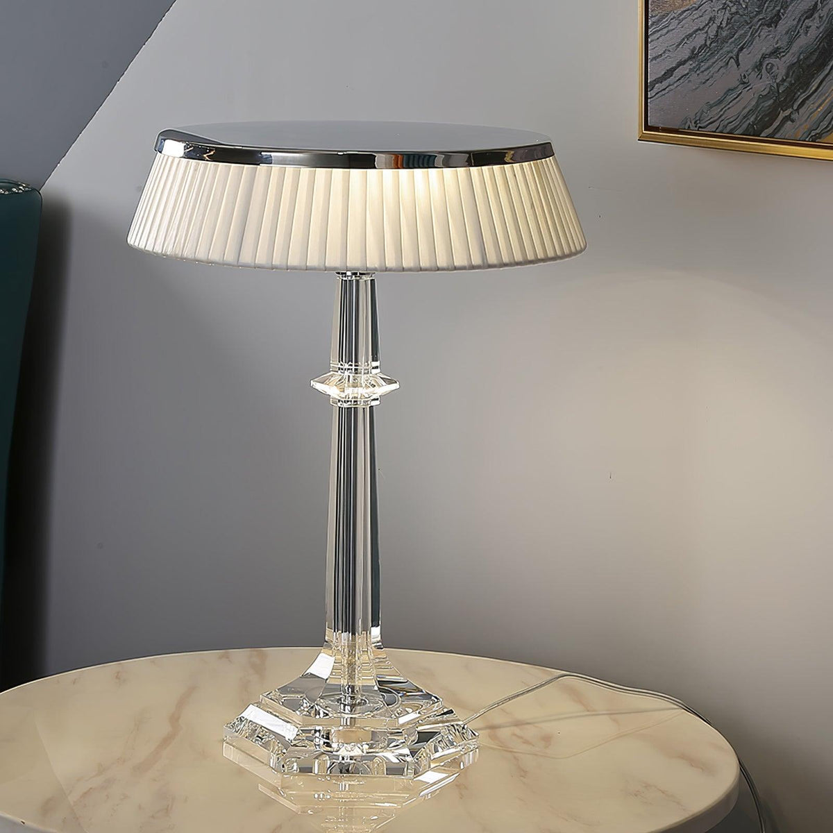 Palaiscurve Chrome Glass Table Lamp