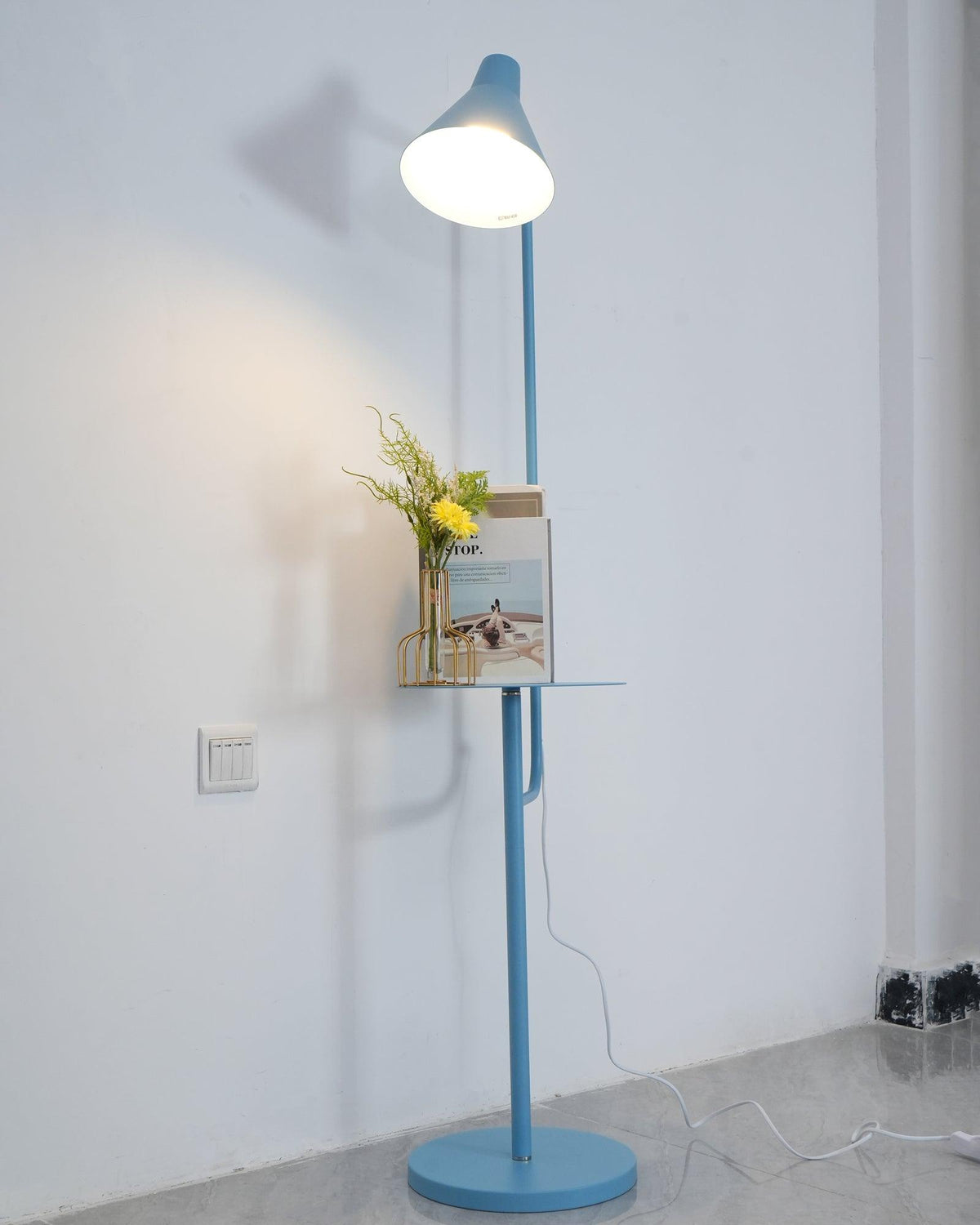 Pastel Tray Marble Floor Lamp