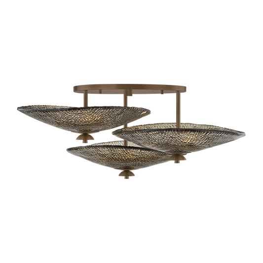 Pearl Cradle Dark Bronze Piastre Semi-Flush Light