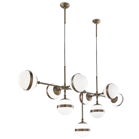 Pearlwing Brass Linear Chandelier