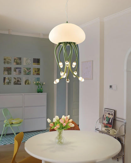 Pelagia Beige Green LED Multi-Light Pendant