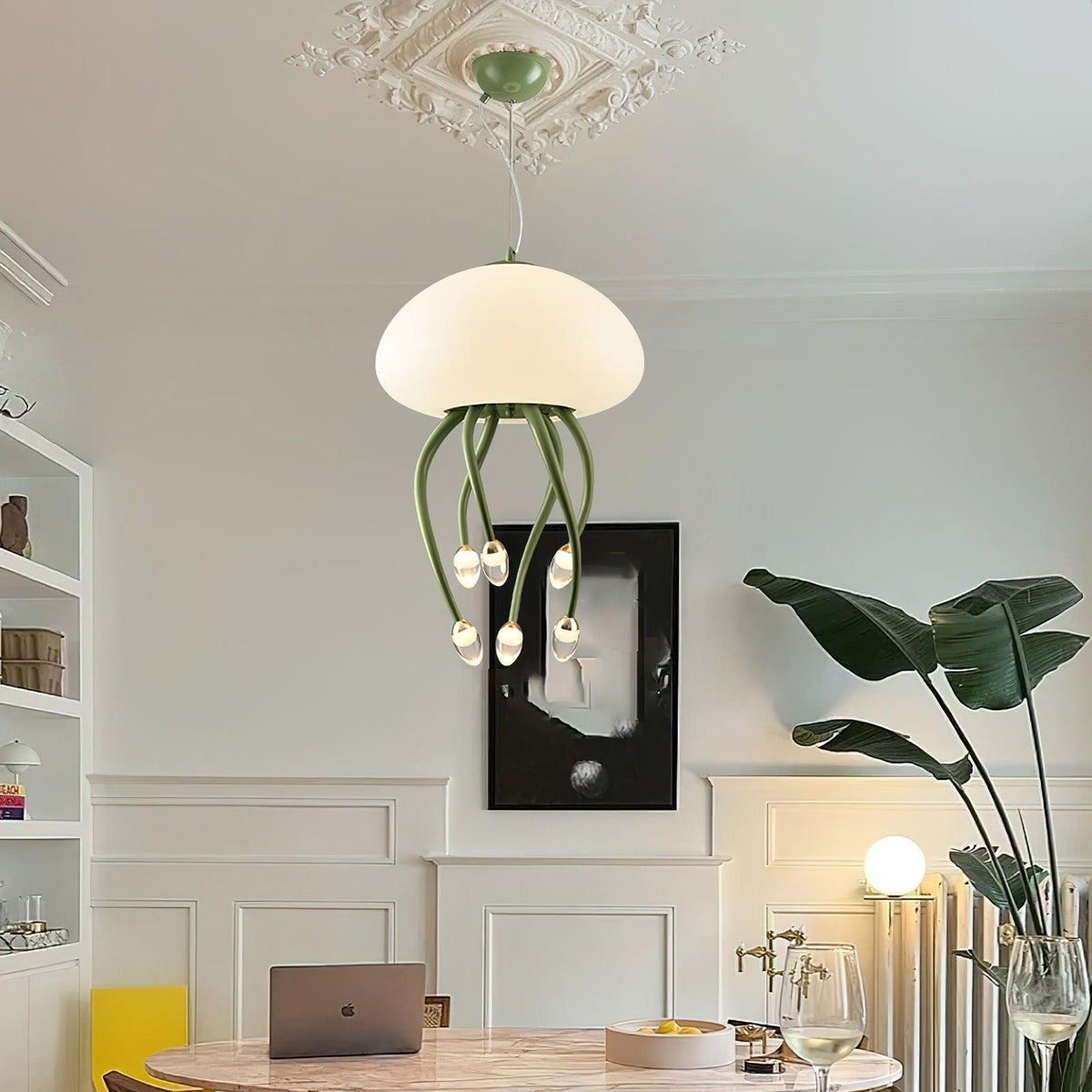 Pelagia Beige Green LED Multi-Light Pendant