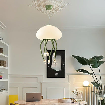 Pelagia Beige Green LED Multi-Light Pendant