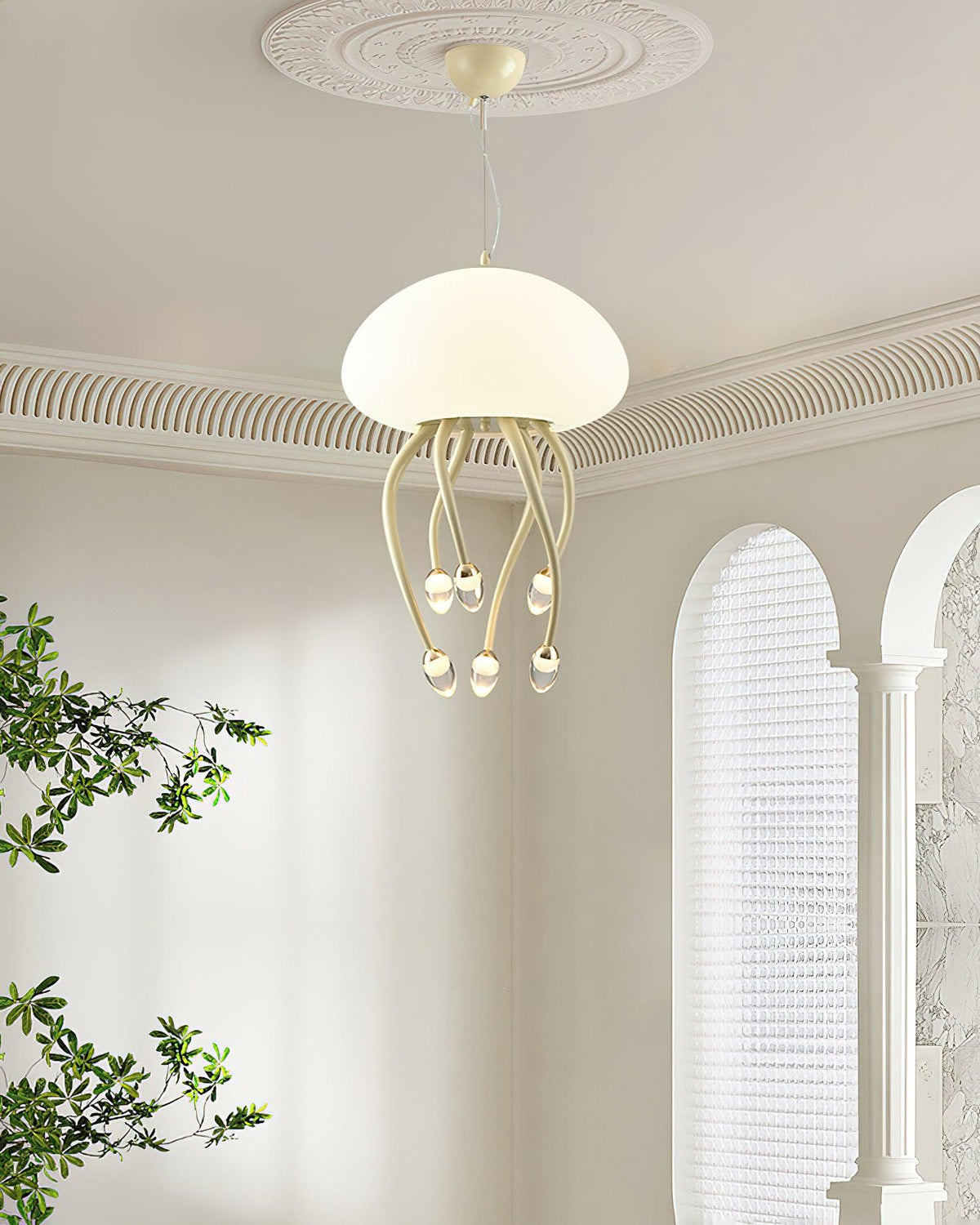 Pelagia Beige Green LED Multi-Light Pendant
