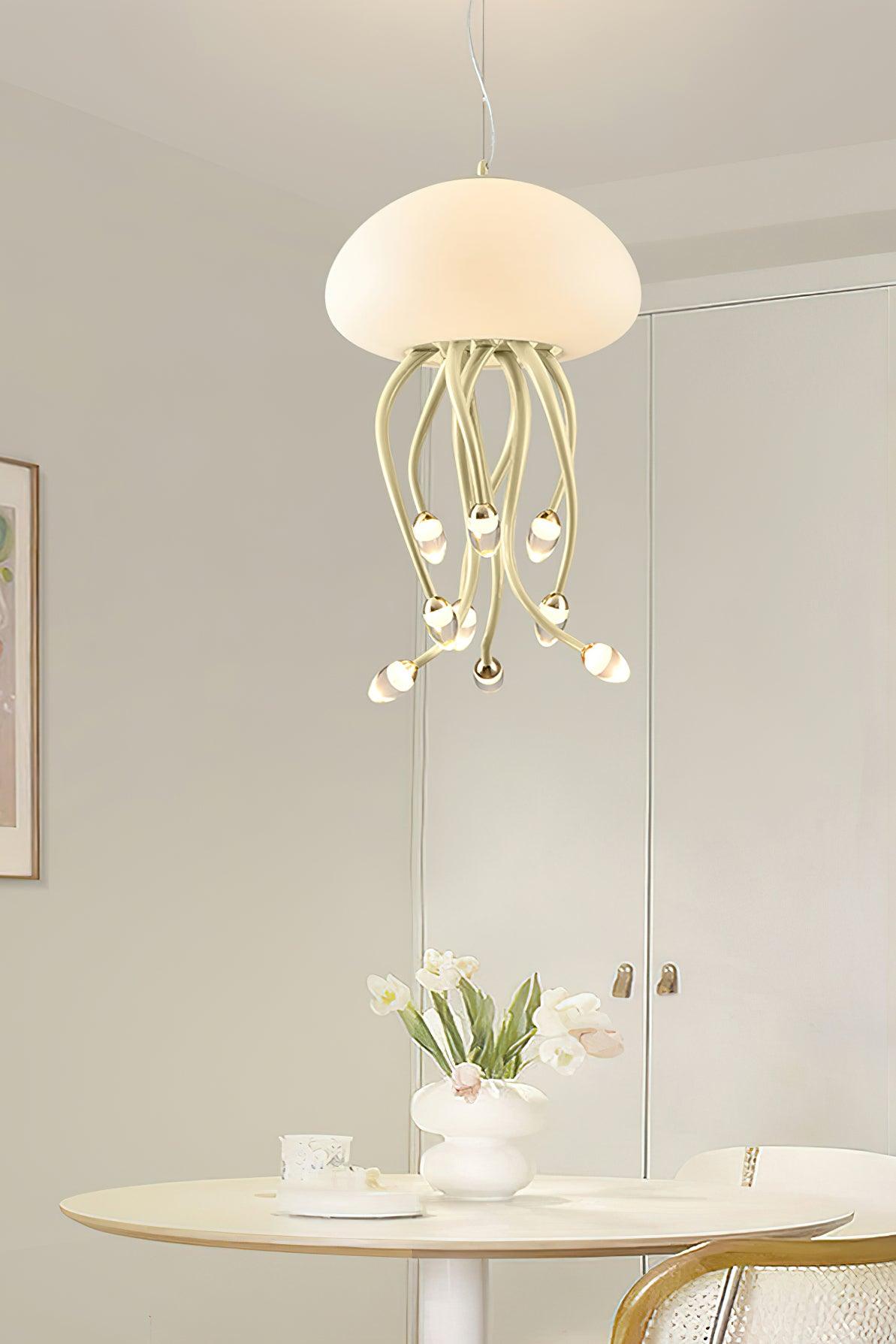 Pelagia Beige Green LED Multi-Light Pendant