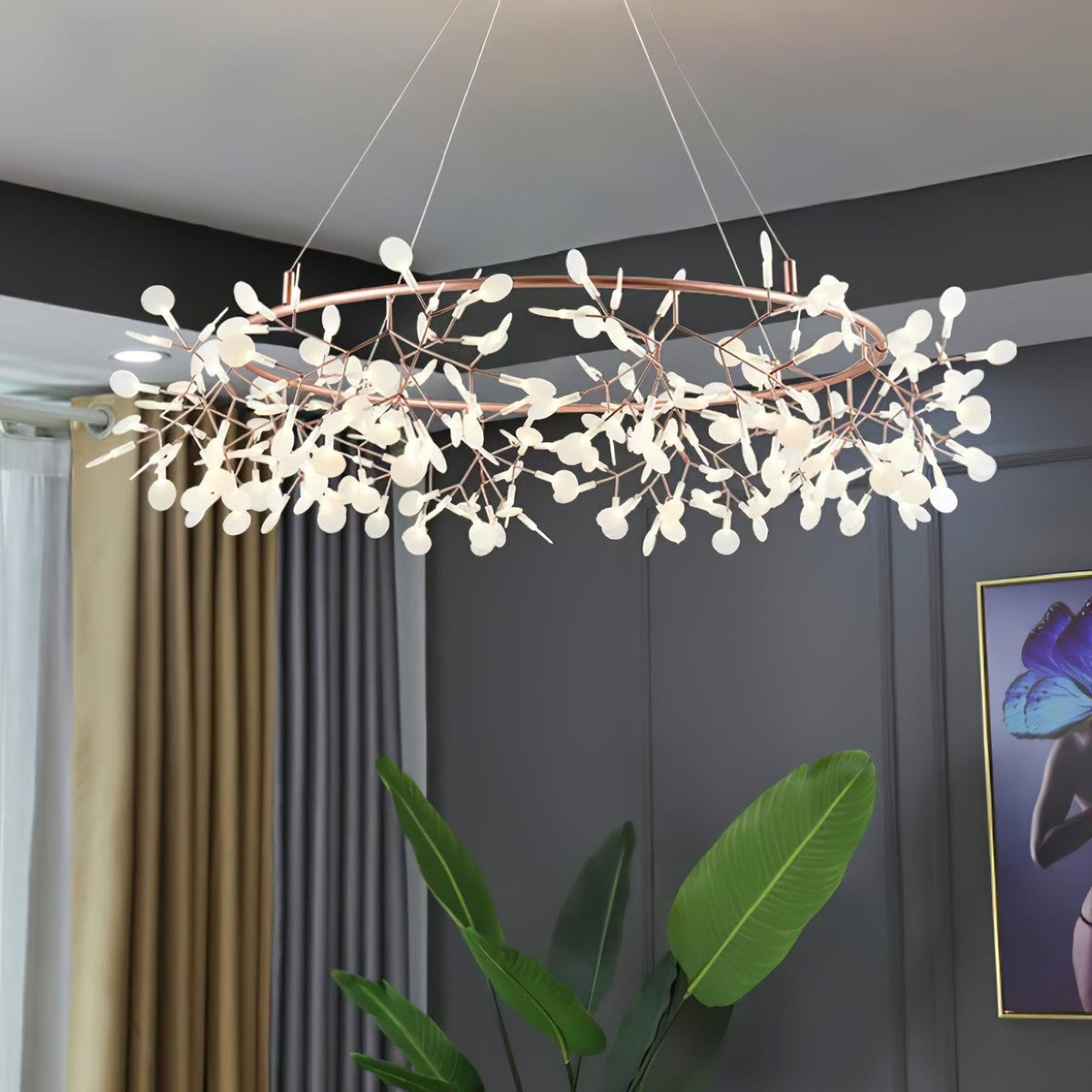 Phyllara Rose Gold LED Chandelier