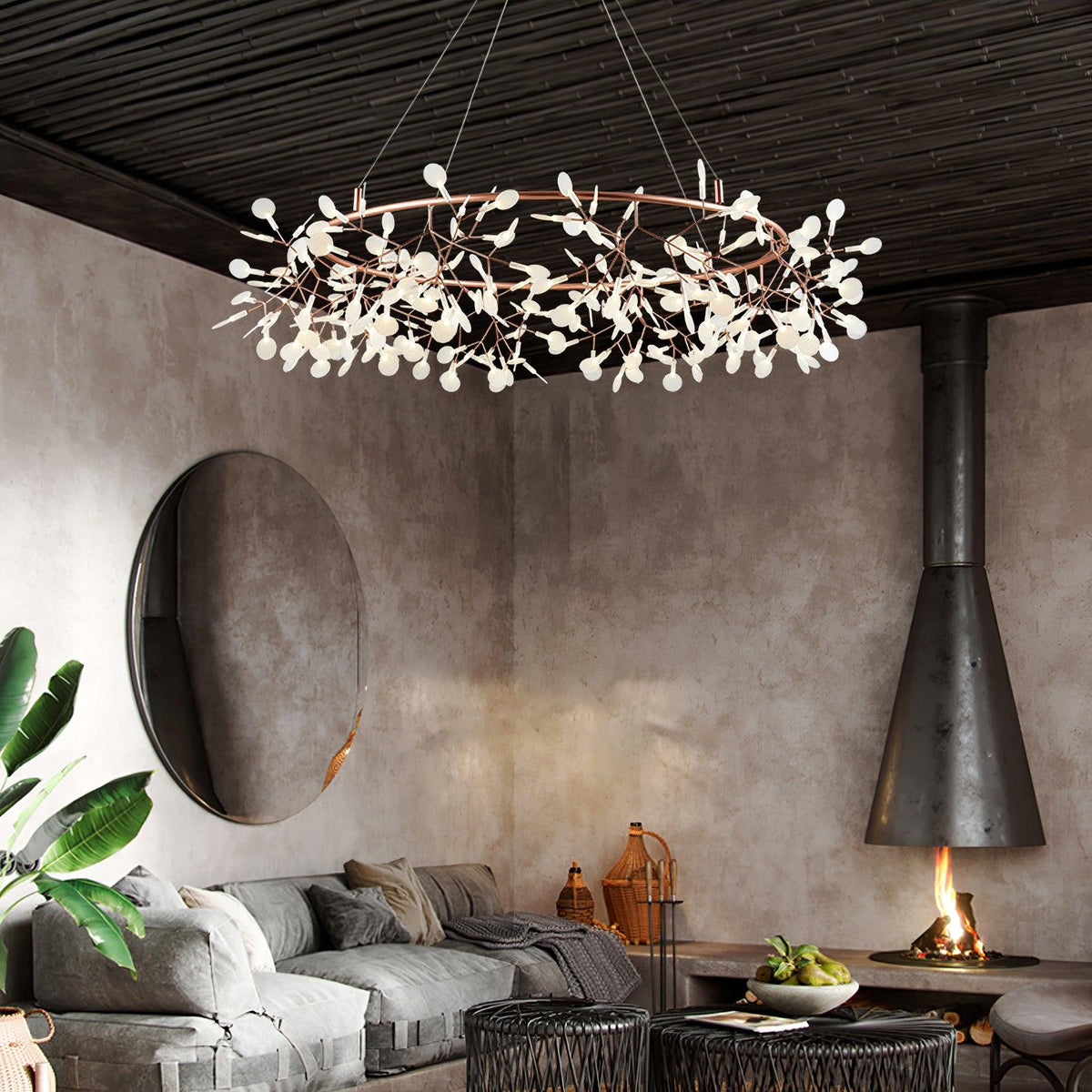 Phyllara Rose Gold LED Chandelier