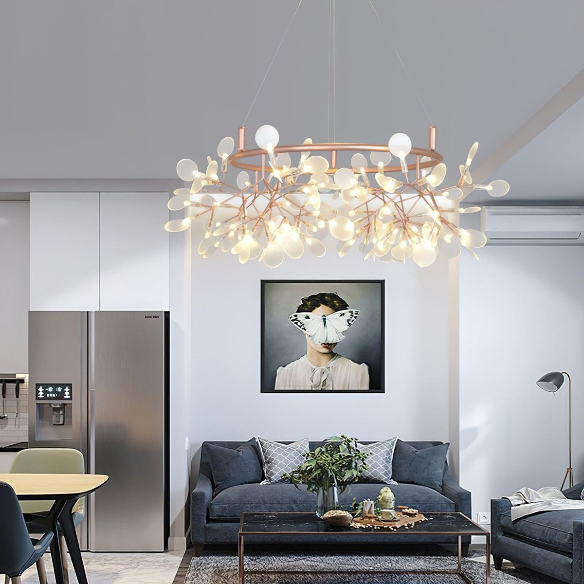 Phyllara Rose Gold LED Chandelier