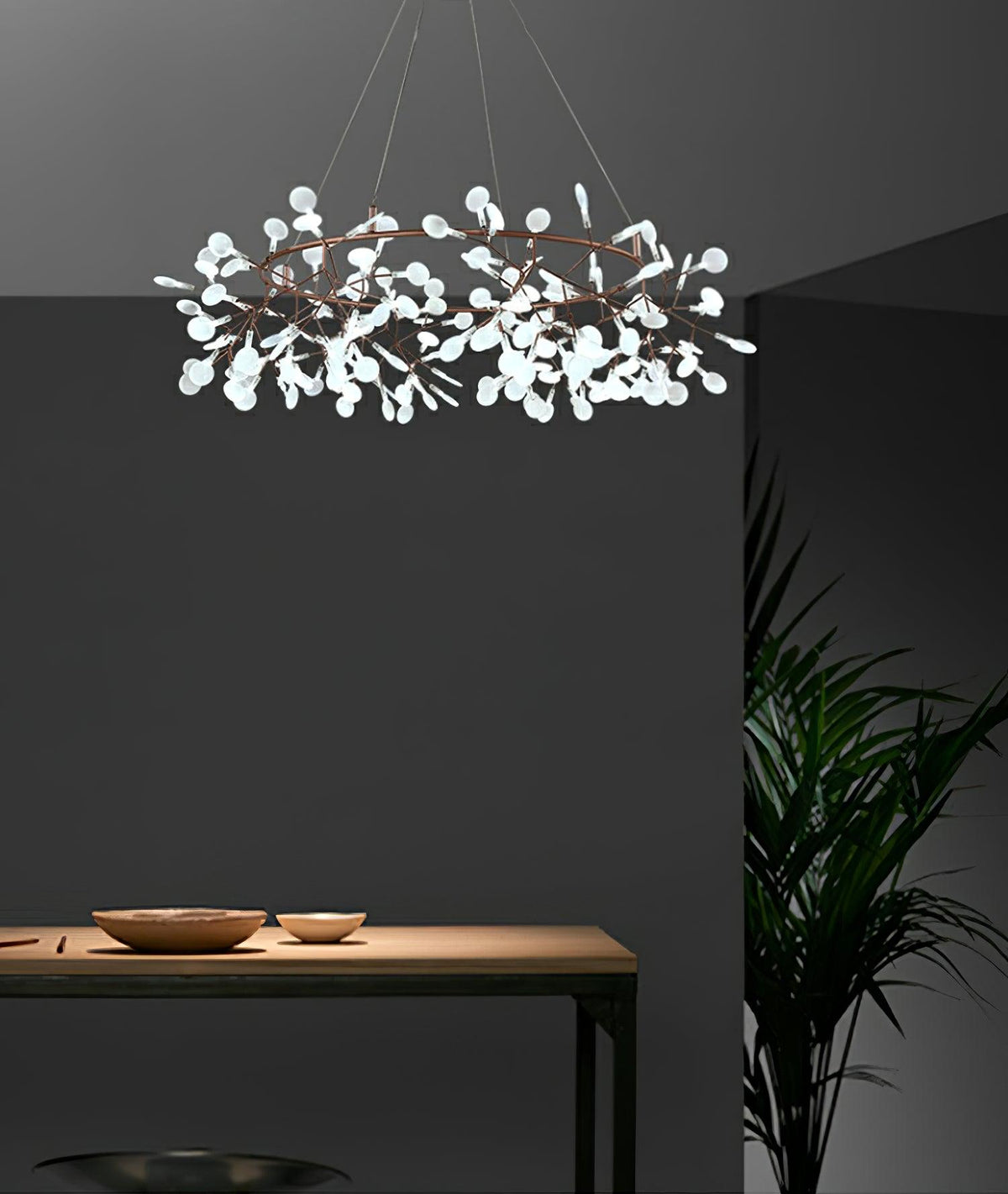Phyllara Rose Gold LED Chandelier