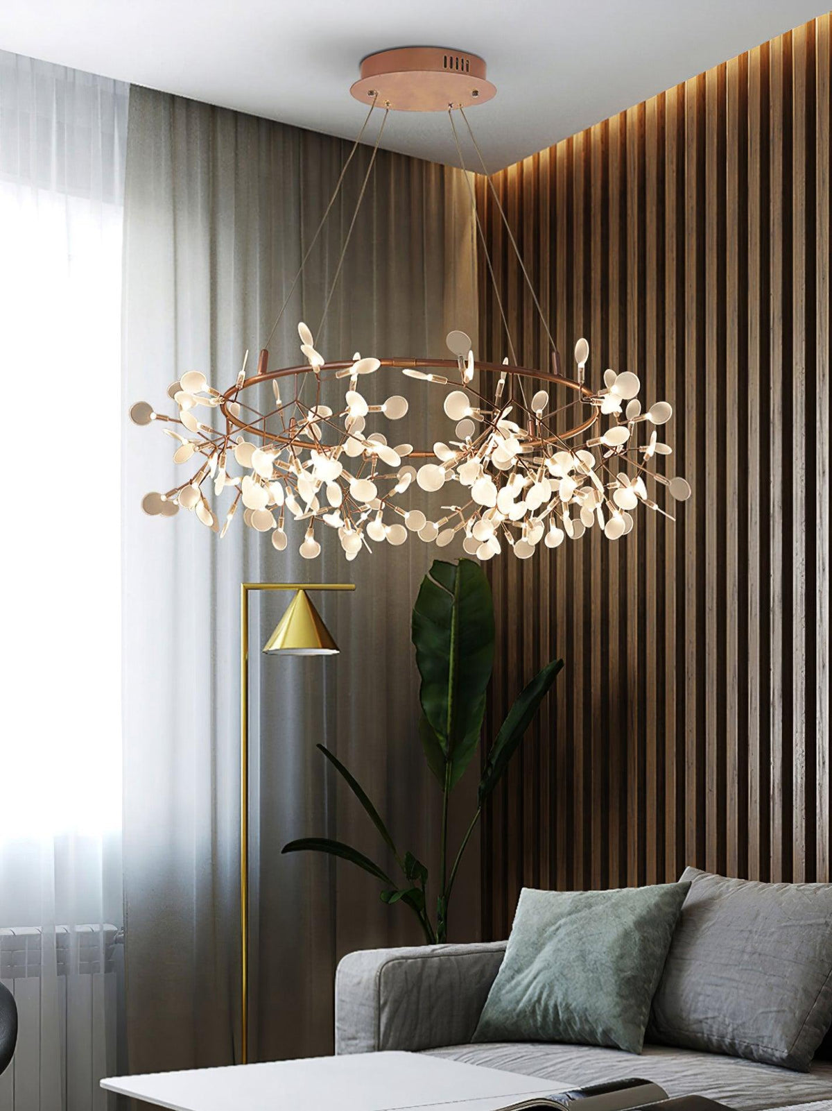 Phyllara Rose Gold LED Chandelier