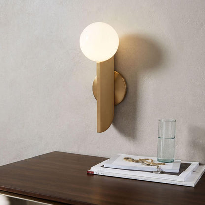 Pinion Brass Glass Wall Sconce