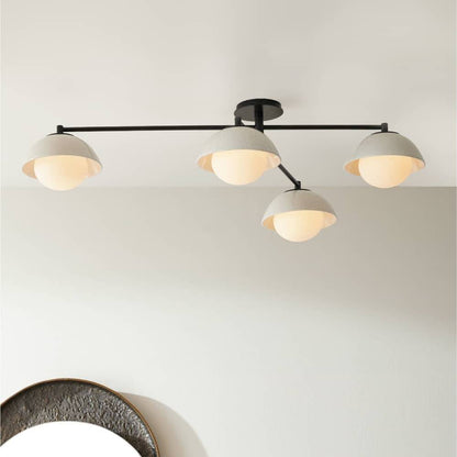Pivoting Crackle Ceramic Four-Light Flush Mount