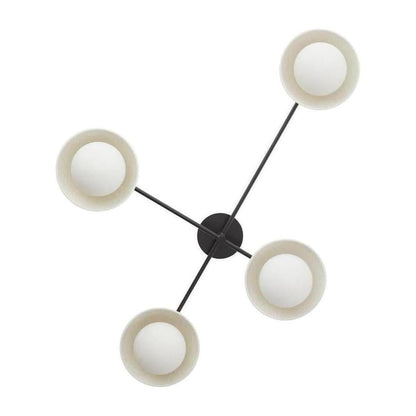 Pivoting Crackle Ceramic Four-Light Flush Mount