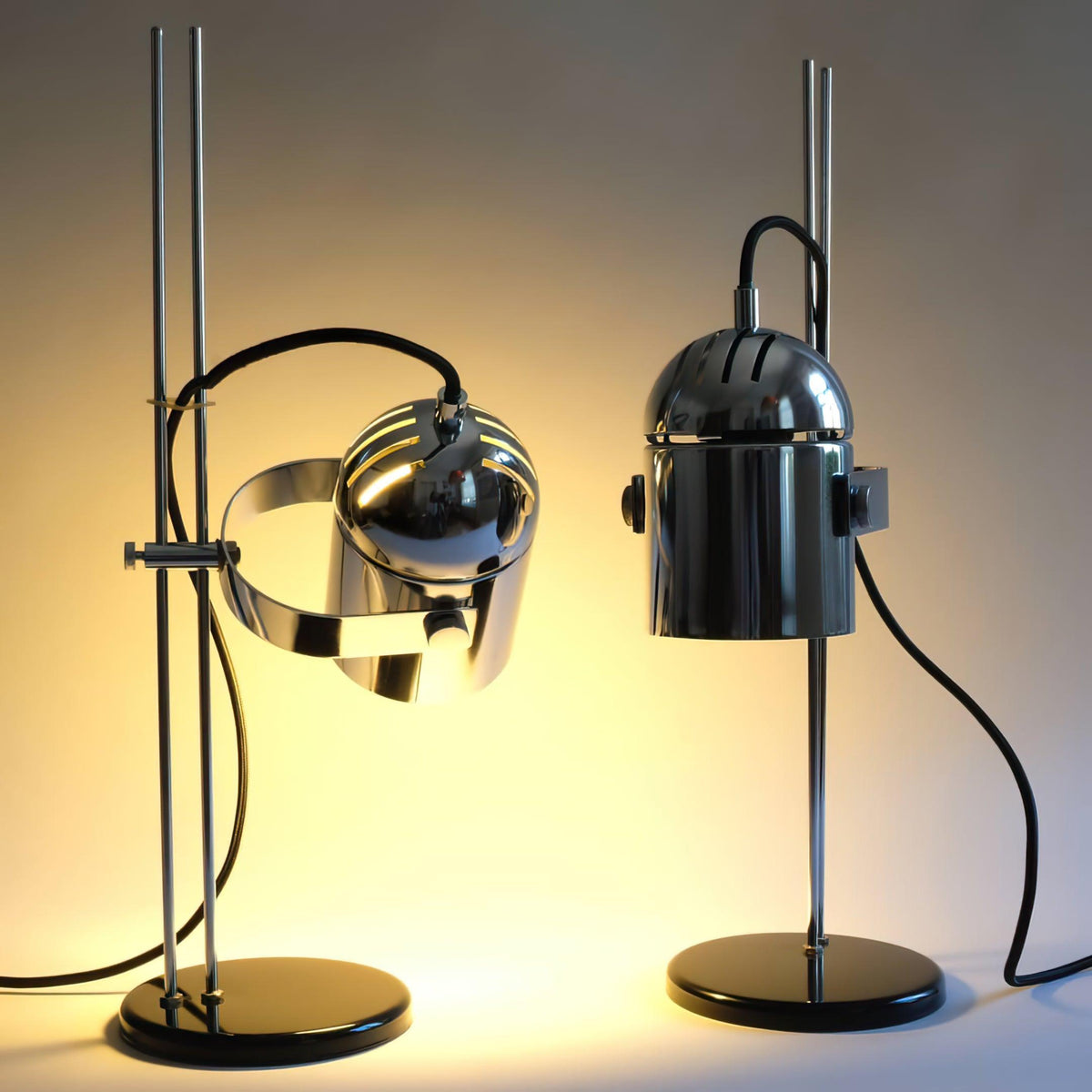 Pivotstem Chrome Multi-Color Table Lamp