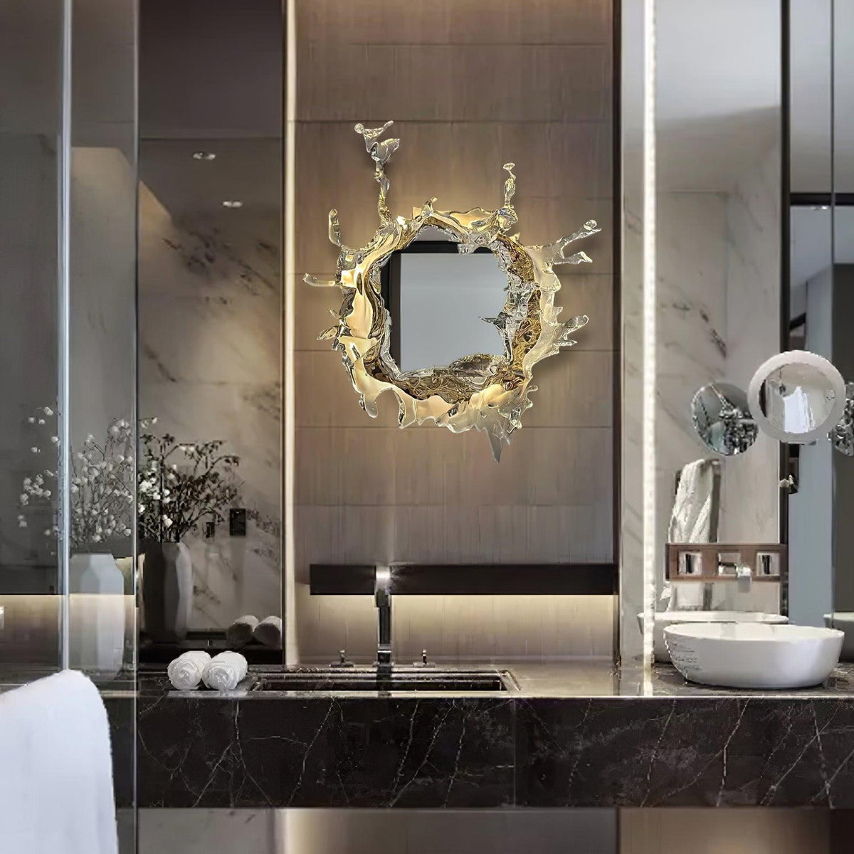 Platinum Mirror Gold Chrome LED Wall Light