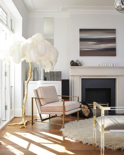 Plumara Polished Brass Feather Floor Lamp