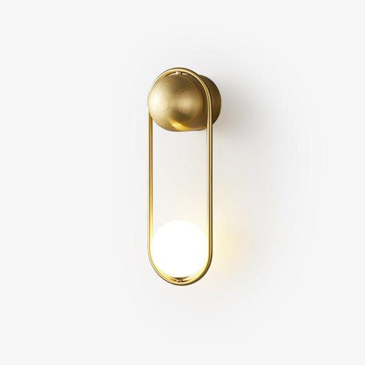 Poiseglass Brass White Wall Lamp