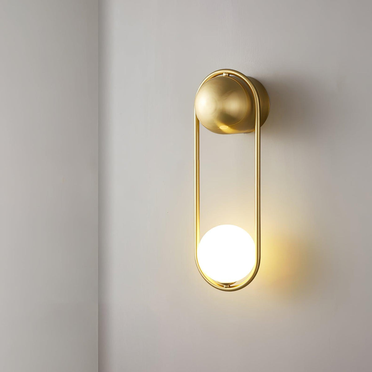 Poiseglass Brass White Wall Lamp