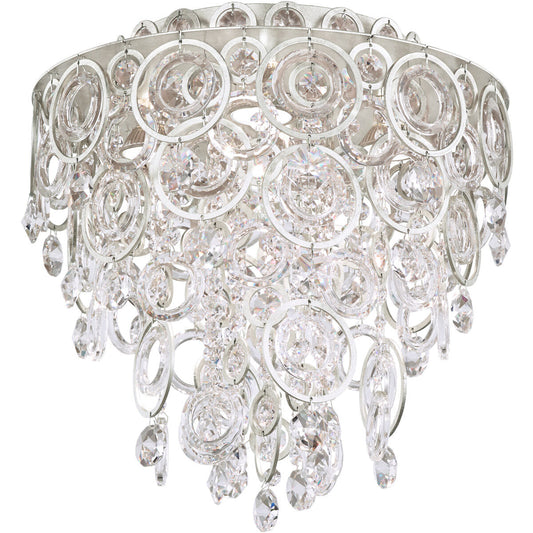 Polished Metal Crystal Cavalcade Flush Mount