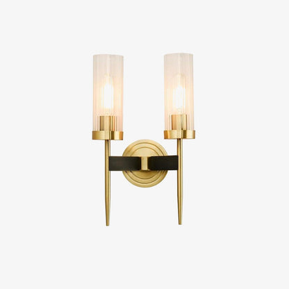 Polished Stem Brass Clear Glass Wall Sconce