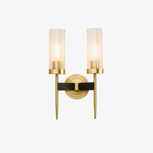 Polished Stem Brass Clear Glass Wall Sconce