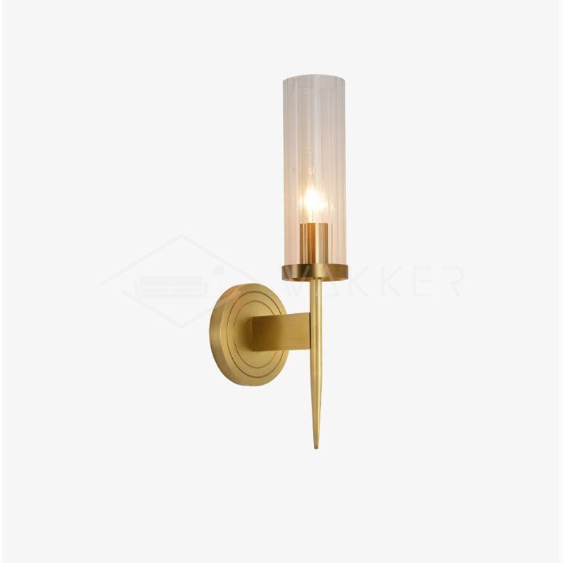 Polished Stem Brass Clear Glass Wall Sconce
