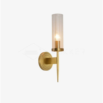 Polished Stem Brass Clear Glass Wall Sconce