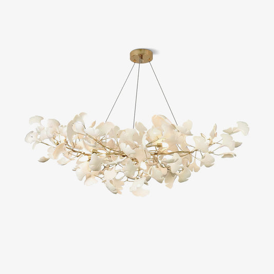 Porcelain Sweep Gold Multi-Light Chandelier