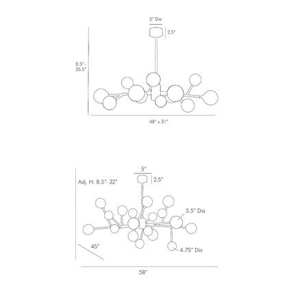 Prism Array Nickel Chandelier