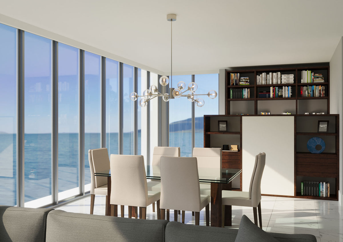 Prism Array Nickel Chandelier