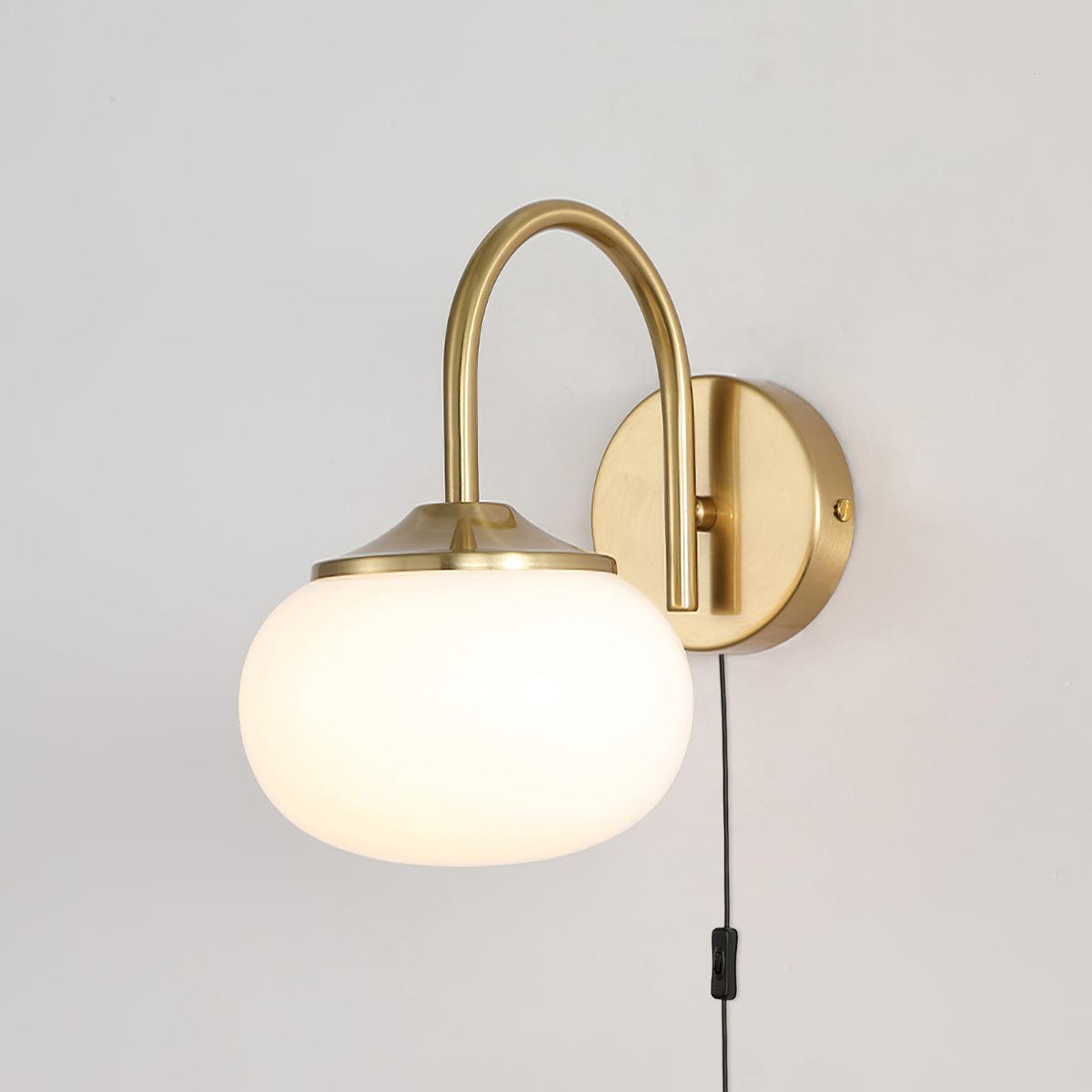 Puffelle Copper Pink Glass Wall Lamp