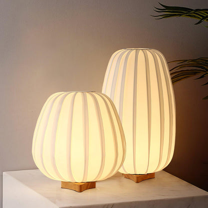 Quiet Loom Wood Fabric LED Table Lamp